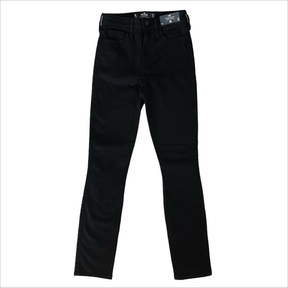 HOLLISTER Ultra High-Rise Skinny Ankle Jeans Black Vintage Stretch 0L W24 L29
